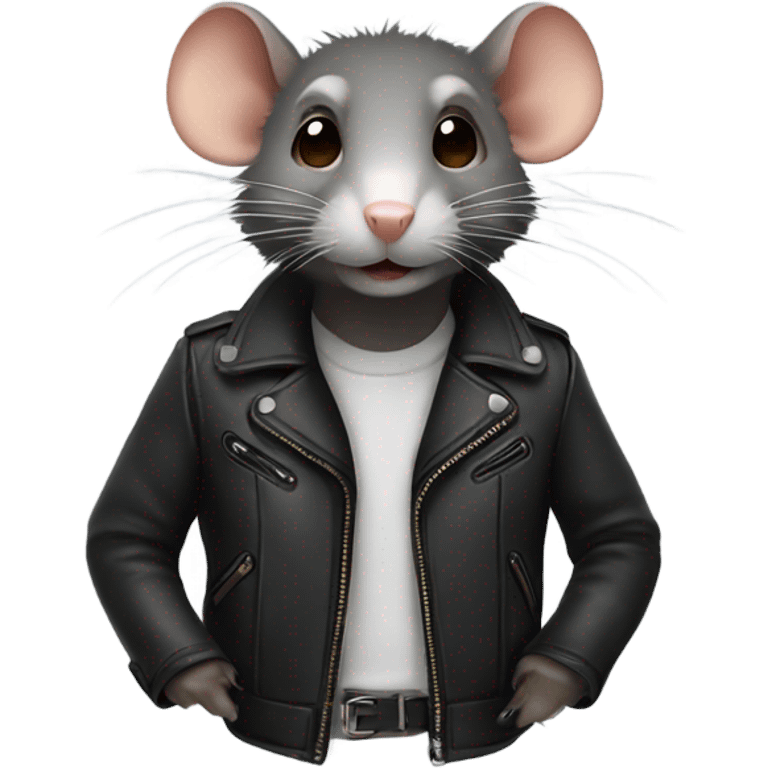 rat wearing a leather jacket  emoji