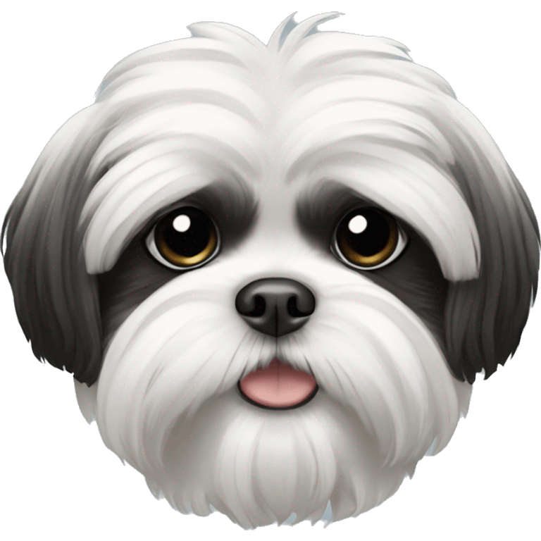 Black and white shih tzu emoji