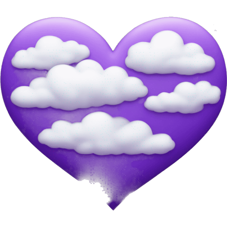 A purple heart with clouds around it emoji