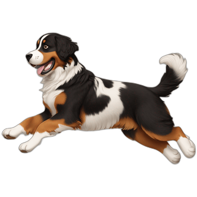 bernese mountain dog jumping on a brown hair girl emoji