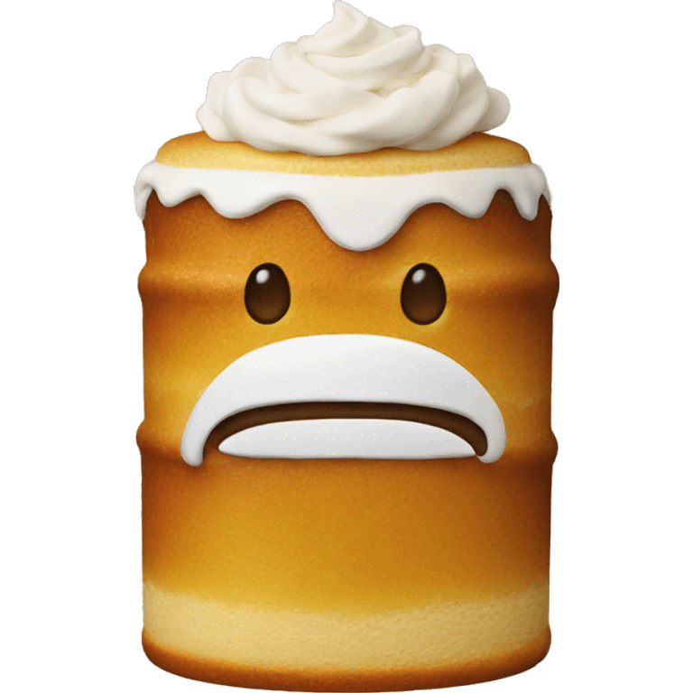 Beer cake with face on top emoji