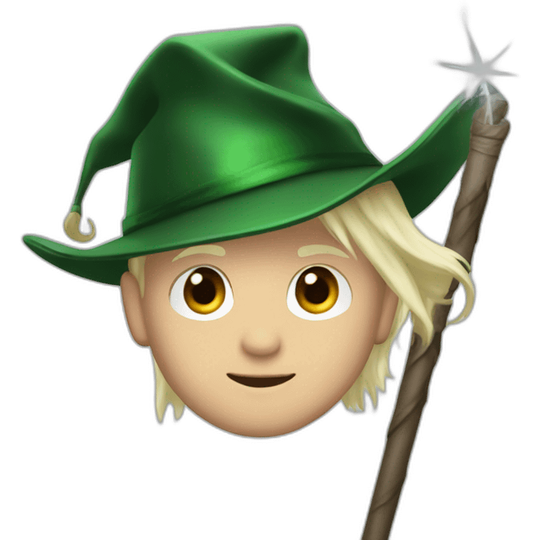 Draco malfoy with A wand and Sporting hat emoji