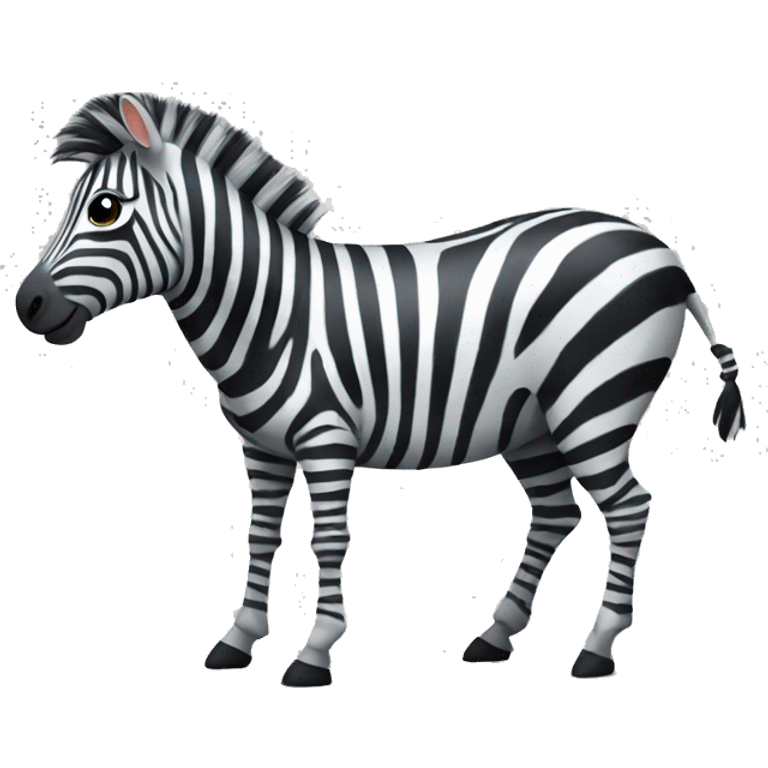 an animated happy zebra standing a emoji