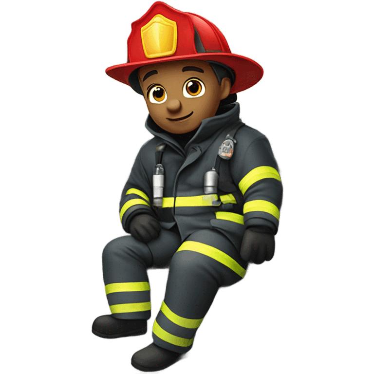 Fire man ride on house emoji