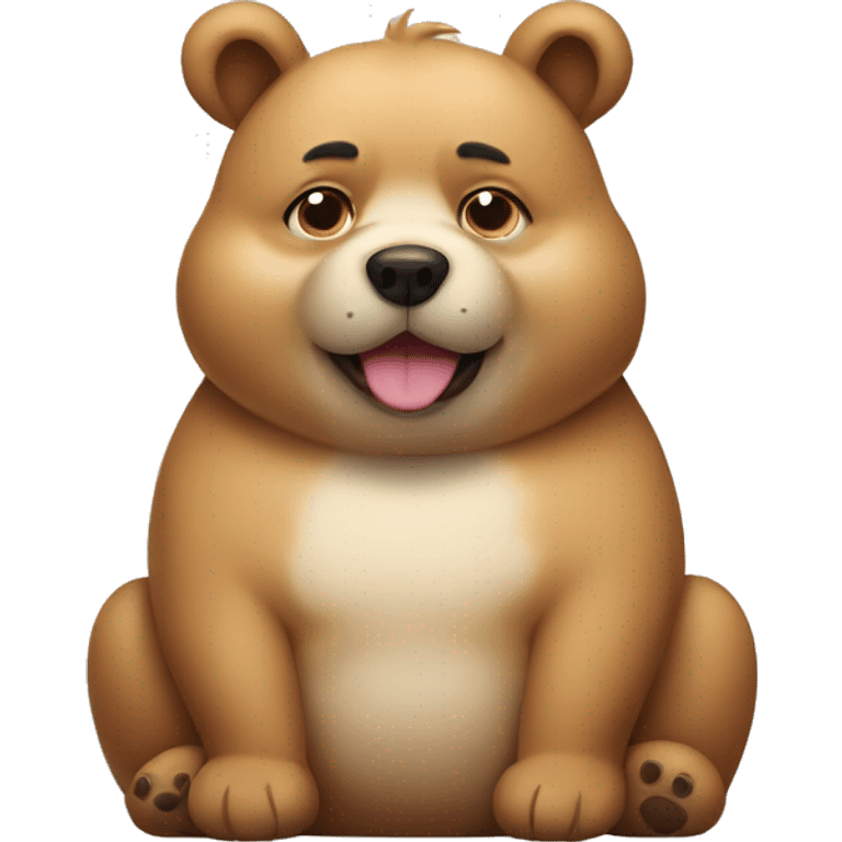 chubby bear dog with a belly emoji