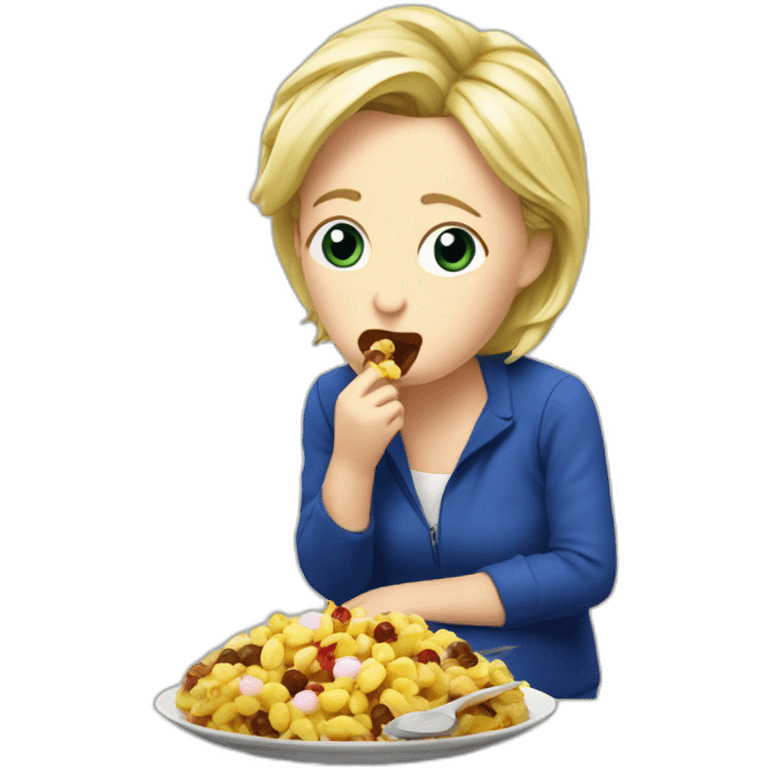 Le pen eating sweet emoji