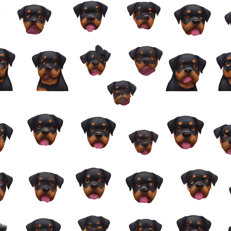 A pink Rottweiler with a lot of tattoos and a mustache  emoji