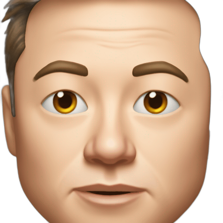 Closeup Elon musk making poggers face emoji