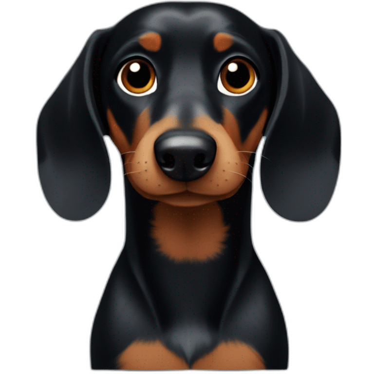 Black dachshund say let's goooo emoji