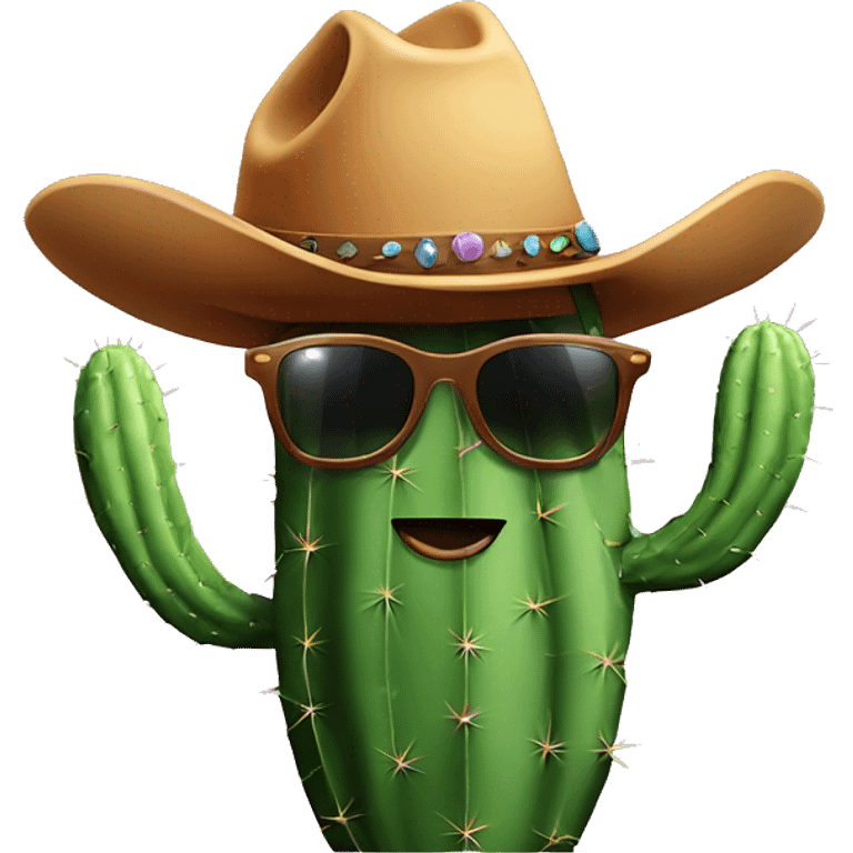 cactus with cowboyhat, sunglasses, lighted cigar emoji