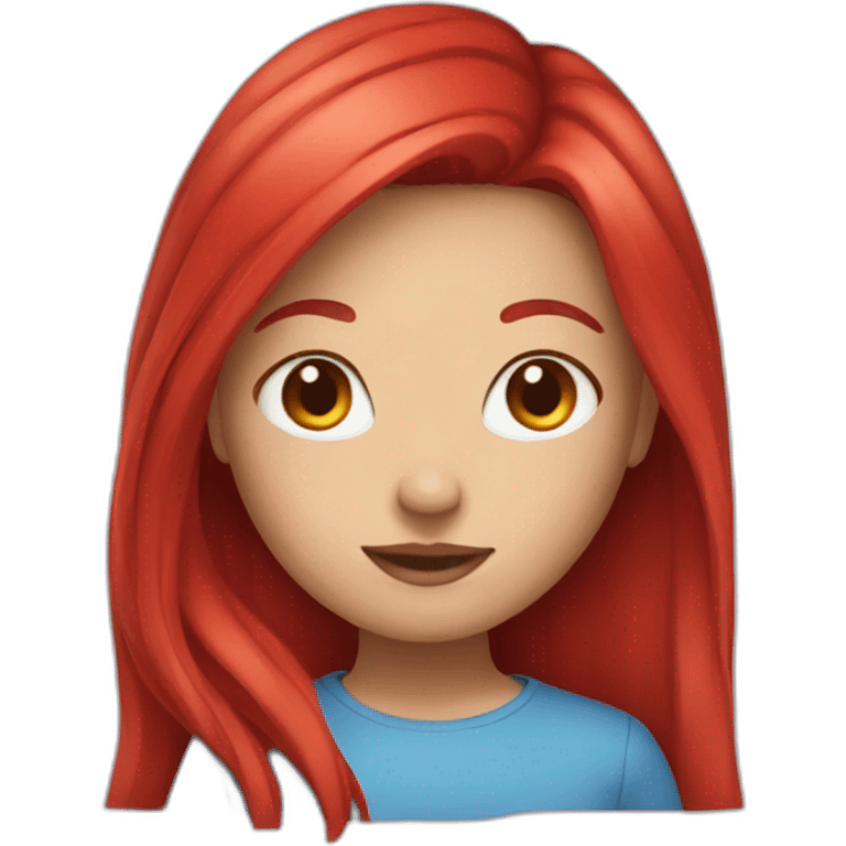 Blue red hair girl emoji