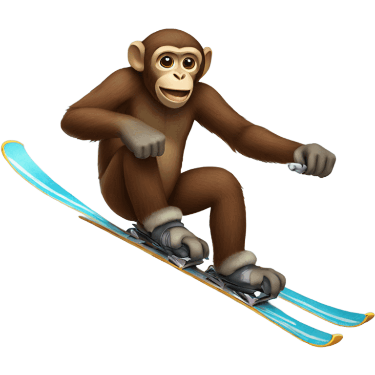 Monkey skiing emoji