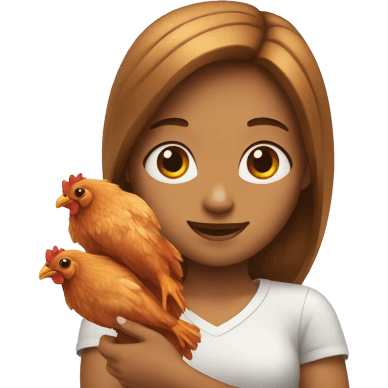 a girl holding two chicken wings emoji