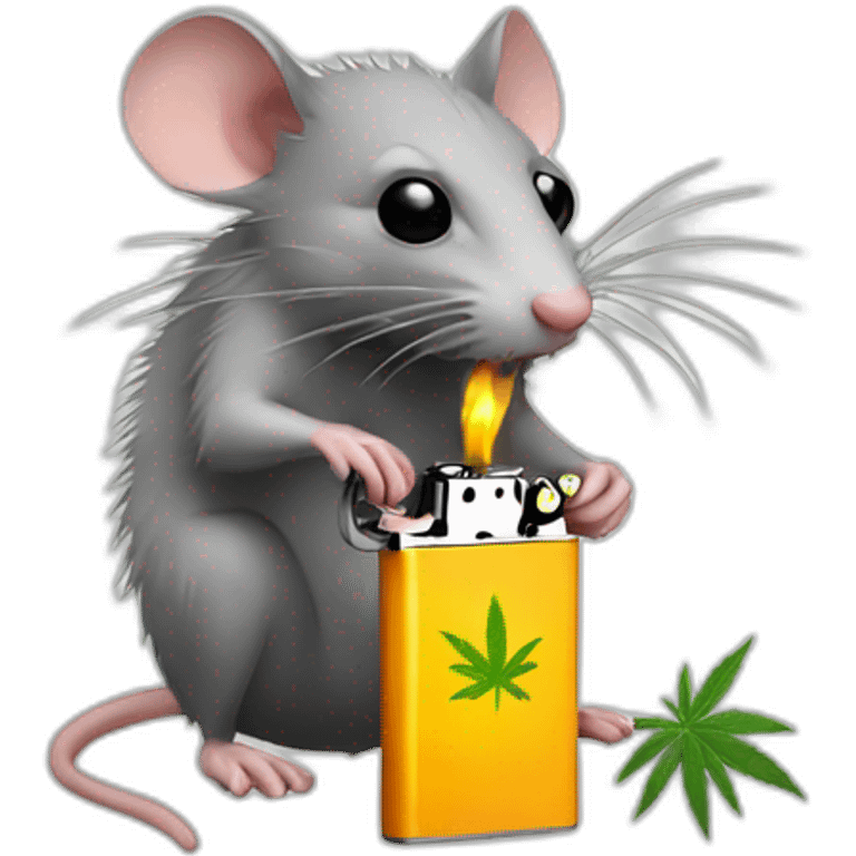 Cannabis rat stealing lighter emoji