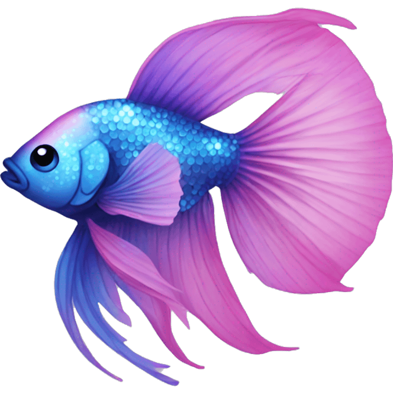 Pink and blue sparkly beta fish  emoji