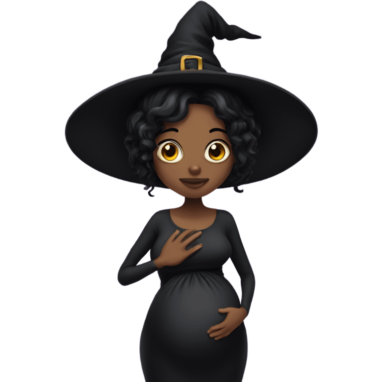 Pregnant witch with black hair emoji