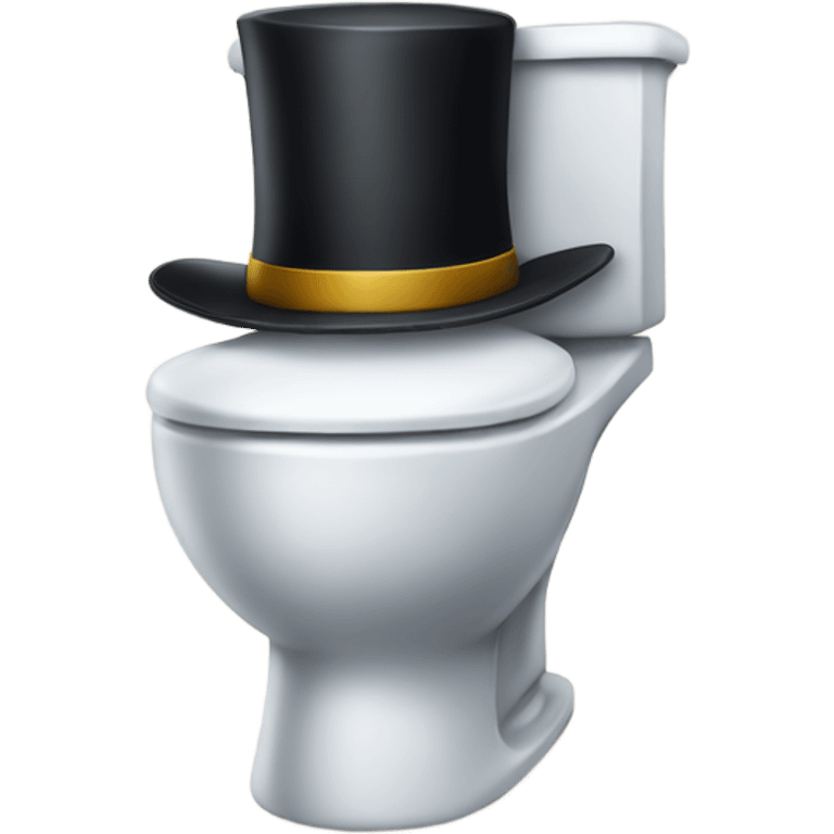 Toilet wearing a tophat emoji