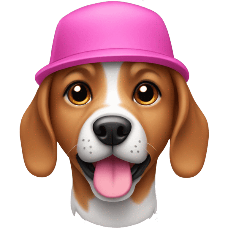 Dog with pink hat  emoji