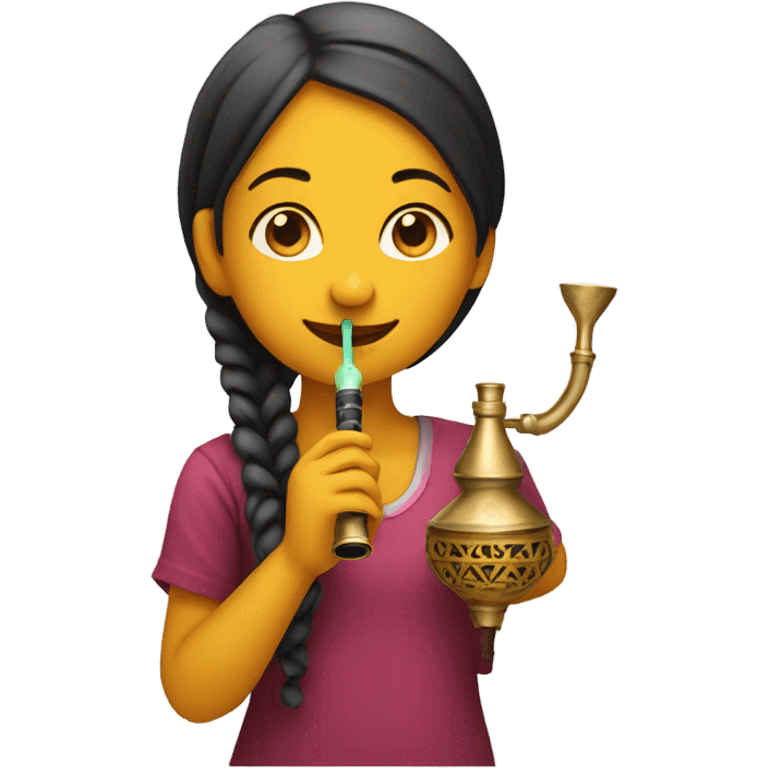 Girl with shisha emoji