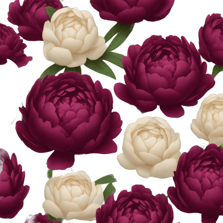 Big bouquet of burgundy peonies  emoji