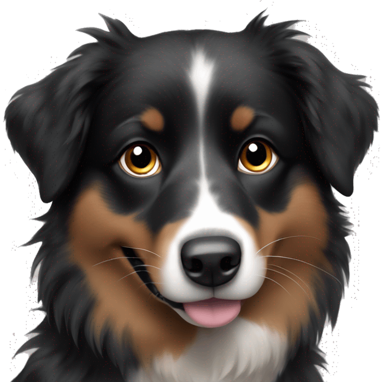 Small black australian shepherd dog with black muzzle emoji