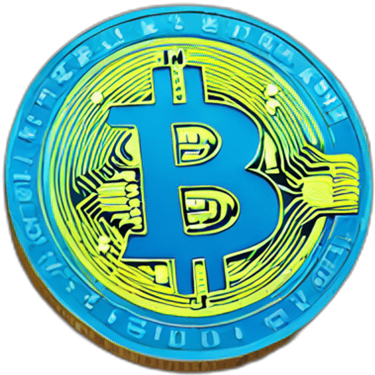 Blue bitcoin emoji