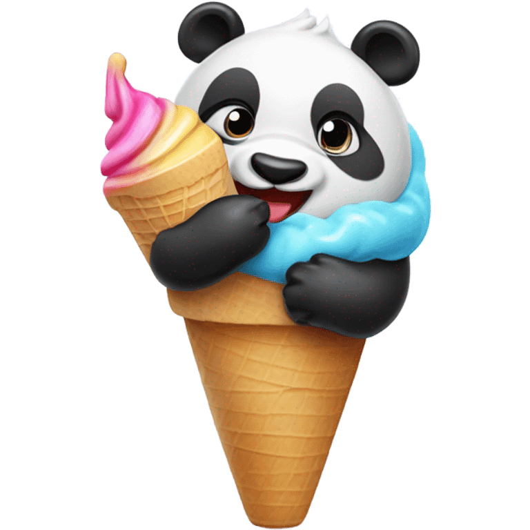 Panda eating ice cream emoji