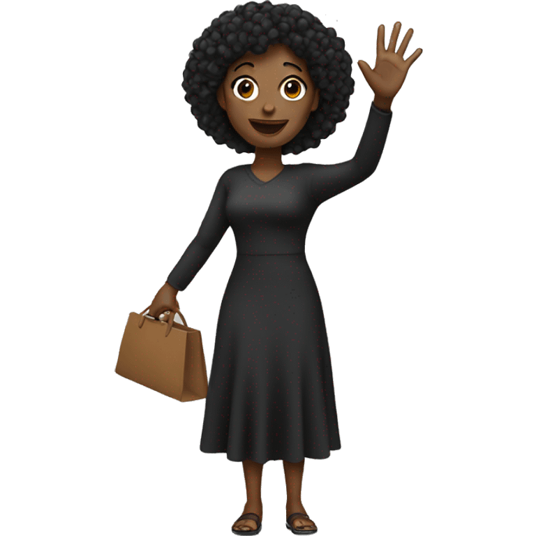 Black woman waving emoji