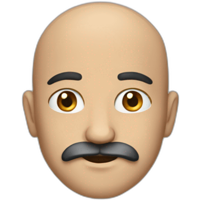 A bald middle eastern man with a mustache and beard emoji