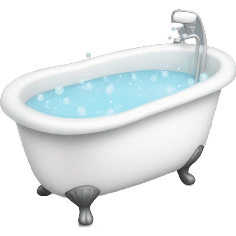 bath tub filled with white bubbles emoji