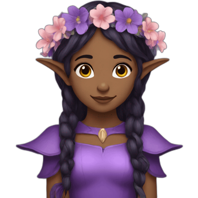 elf-purpleskin-flower-crown-dark-hair emoji