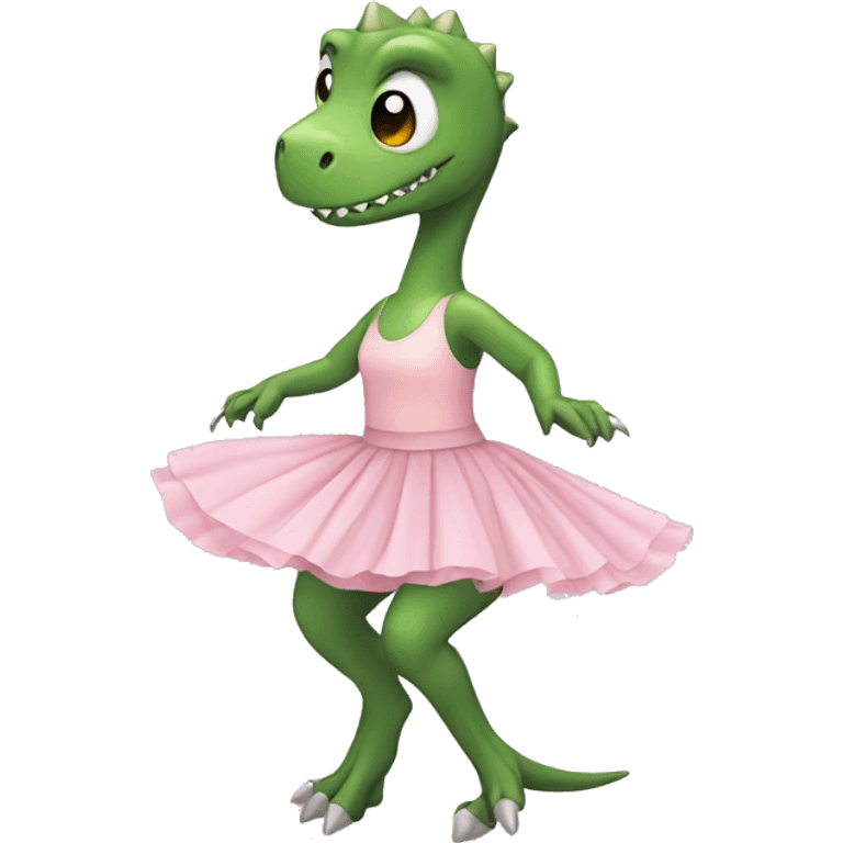 dinosaur with ballet skirt emoji