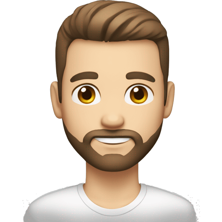 brown hair CREW CUT with beard, white skin 30 yeard old boy emoji