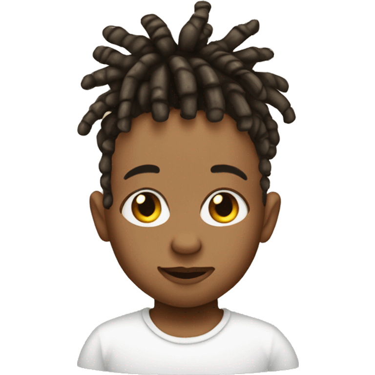 Baby head emoji with little dreads emoji