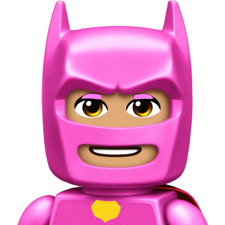 Pink batman Lego emoji