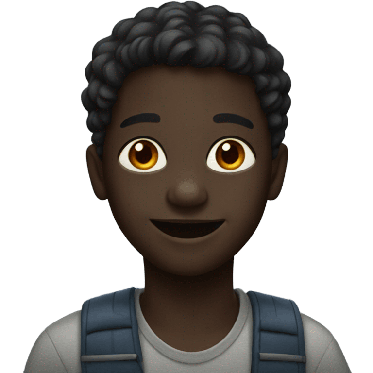 smiling dark-skinned boy portrait emoji