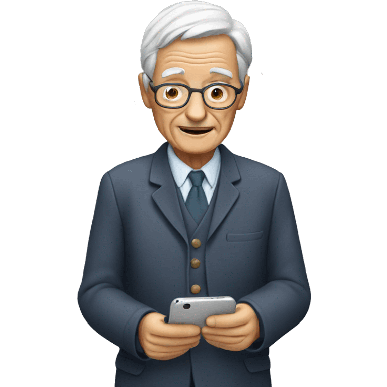 elder person texting on phone emoji