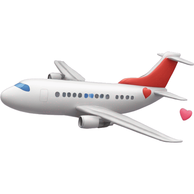 airplane with hearts emoji