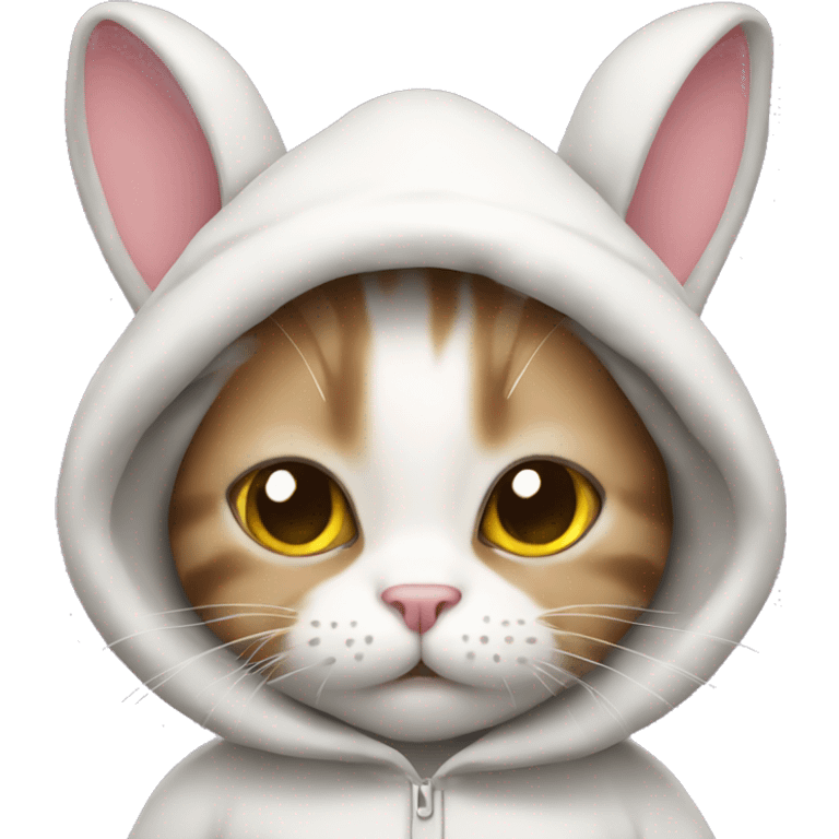 Cat in a bunny costume emoji