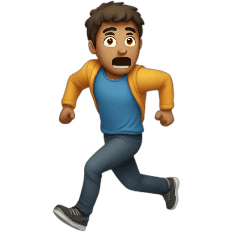 scared man running away emoji