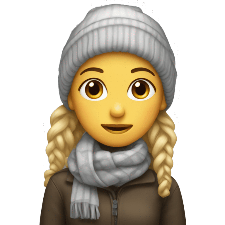 girl with muffler emoji