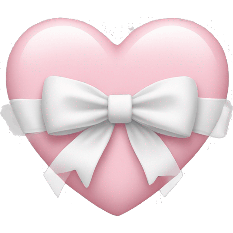 Pastel pink heart with white bow emoji