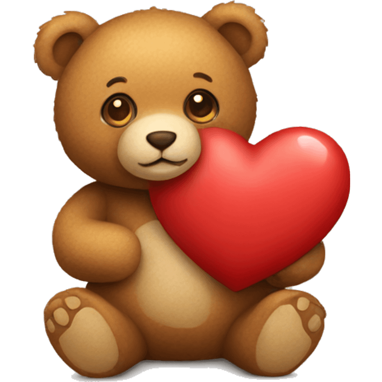 teddy bear holding a heart emoji