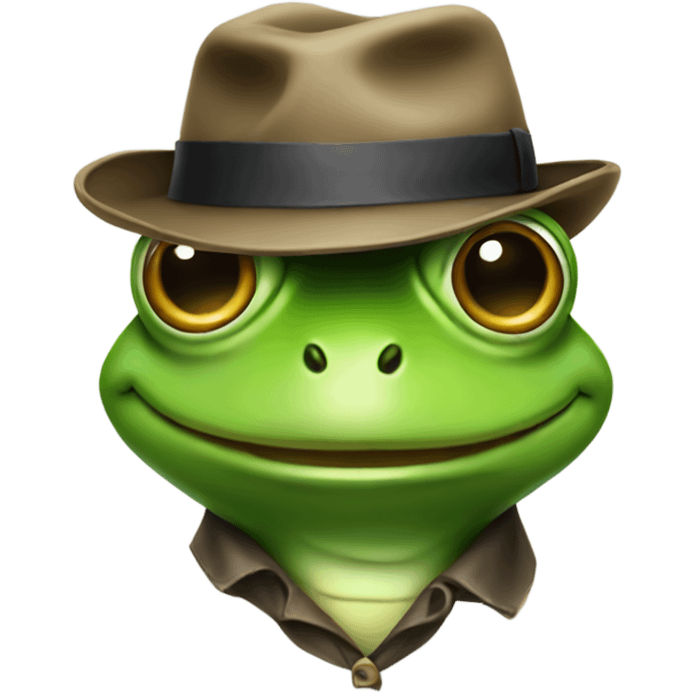 Frog wearing a fedora emoji