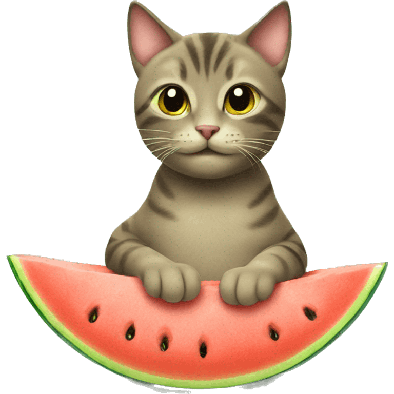 Cat in a watermelon emoji