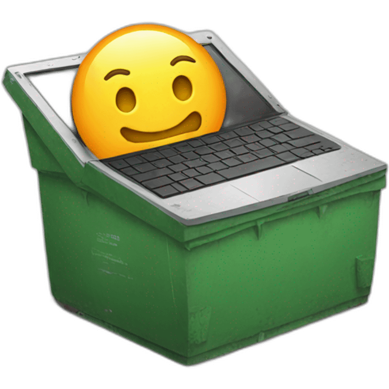 laptop in a dumpster emoji