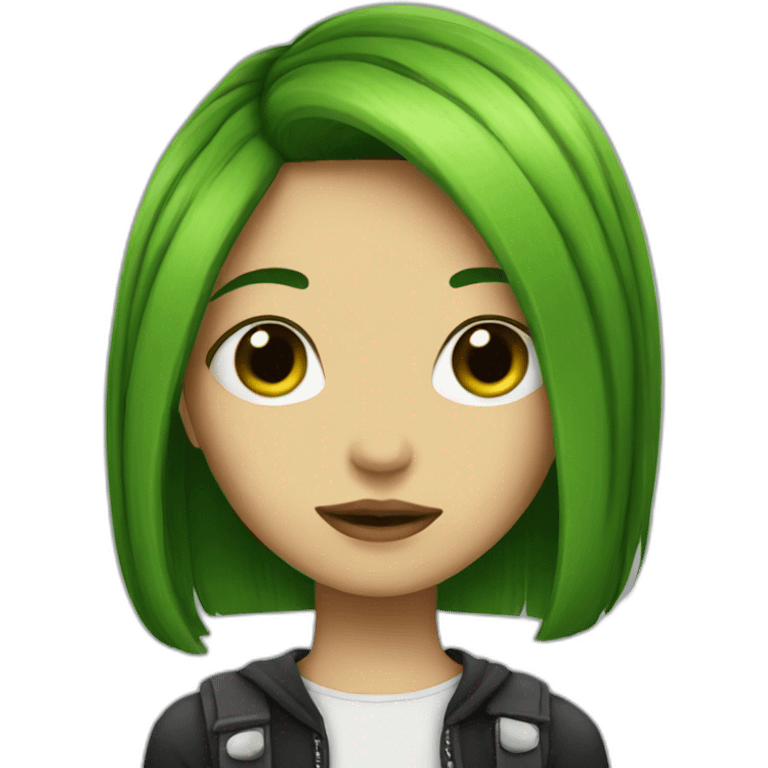 Emo girl with pickles emoji