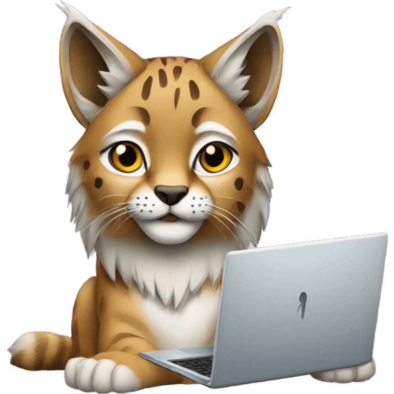 A lynx with a laptop emoji