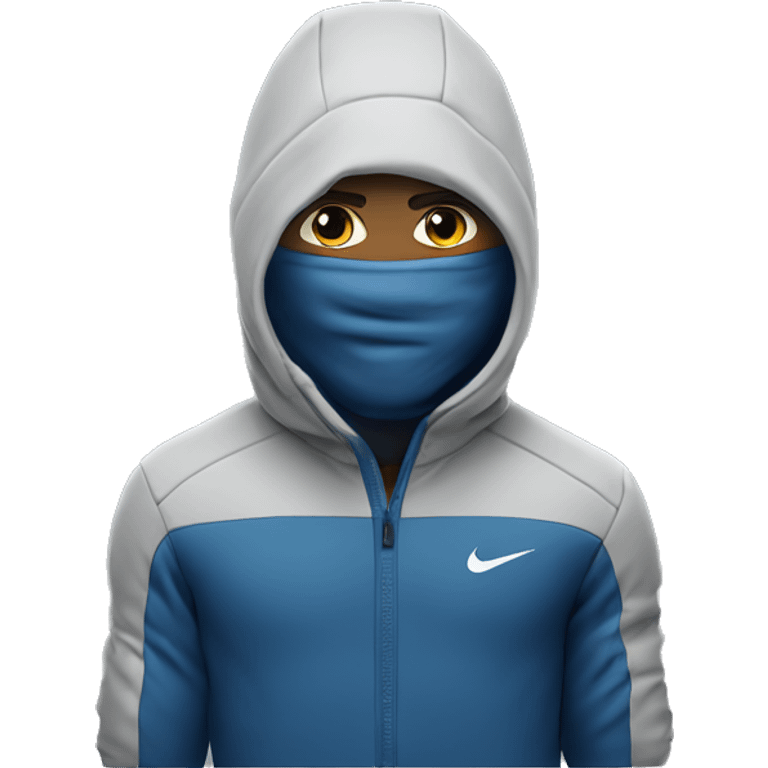 A guy wearing a Nike pro hyper warm hood emoji