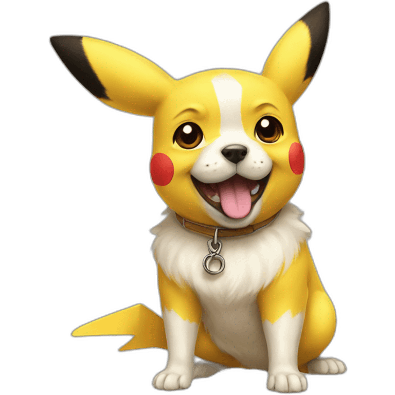 Pikachu sur chien emoji